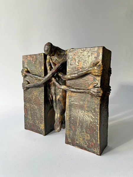 Image of Самообмеження by VITALIY KRASUTSKIY, size:  30x30x15 cm, made of pottery, Sculpture medium, from Lviv, part of the Series 1 series, priced at $600 Photo 9 of 10.