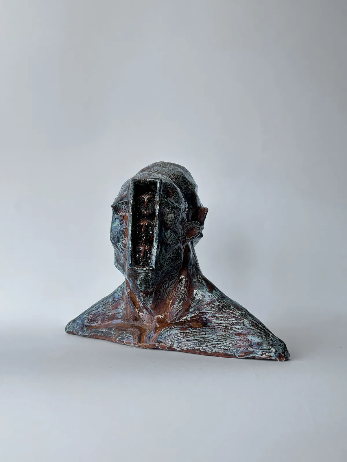 Image of Heads by VITALIY KRASUTSKIY, made of Chamotte clay, glazes, Sculpture medium, from Lviv, part of the Series 1 series, priced at €600 Photo 1 of 10.