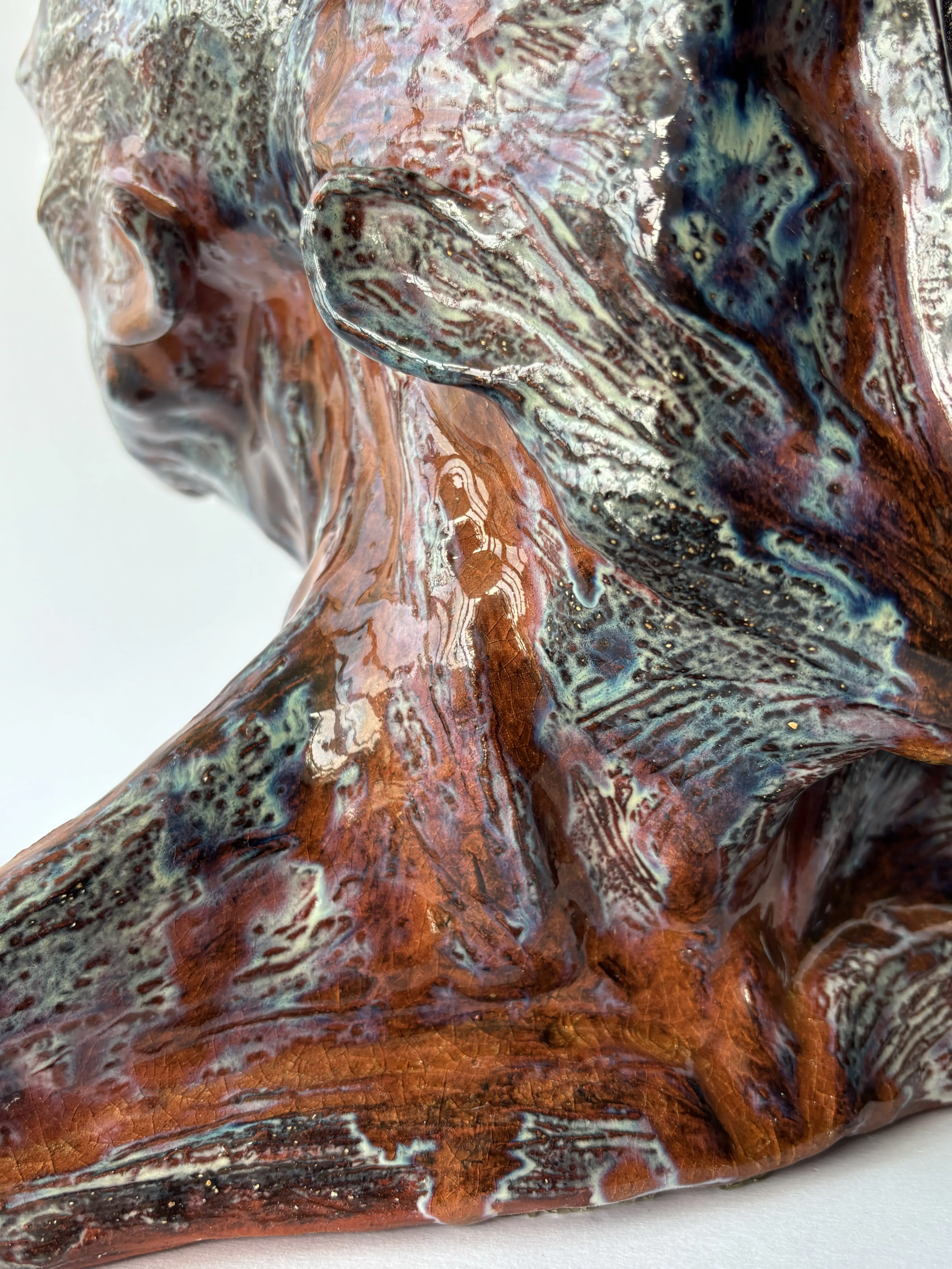 Image of Heads by VITALIY KRASUTSKIY, size: 35х25х25, made of Chamotte clay, glazes, Sculpture medium, from Lviv, part of the Series 1 series, priced at $600 Photo 5 of 10.