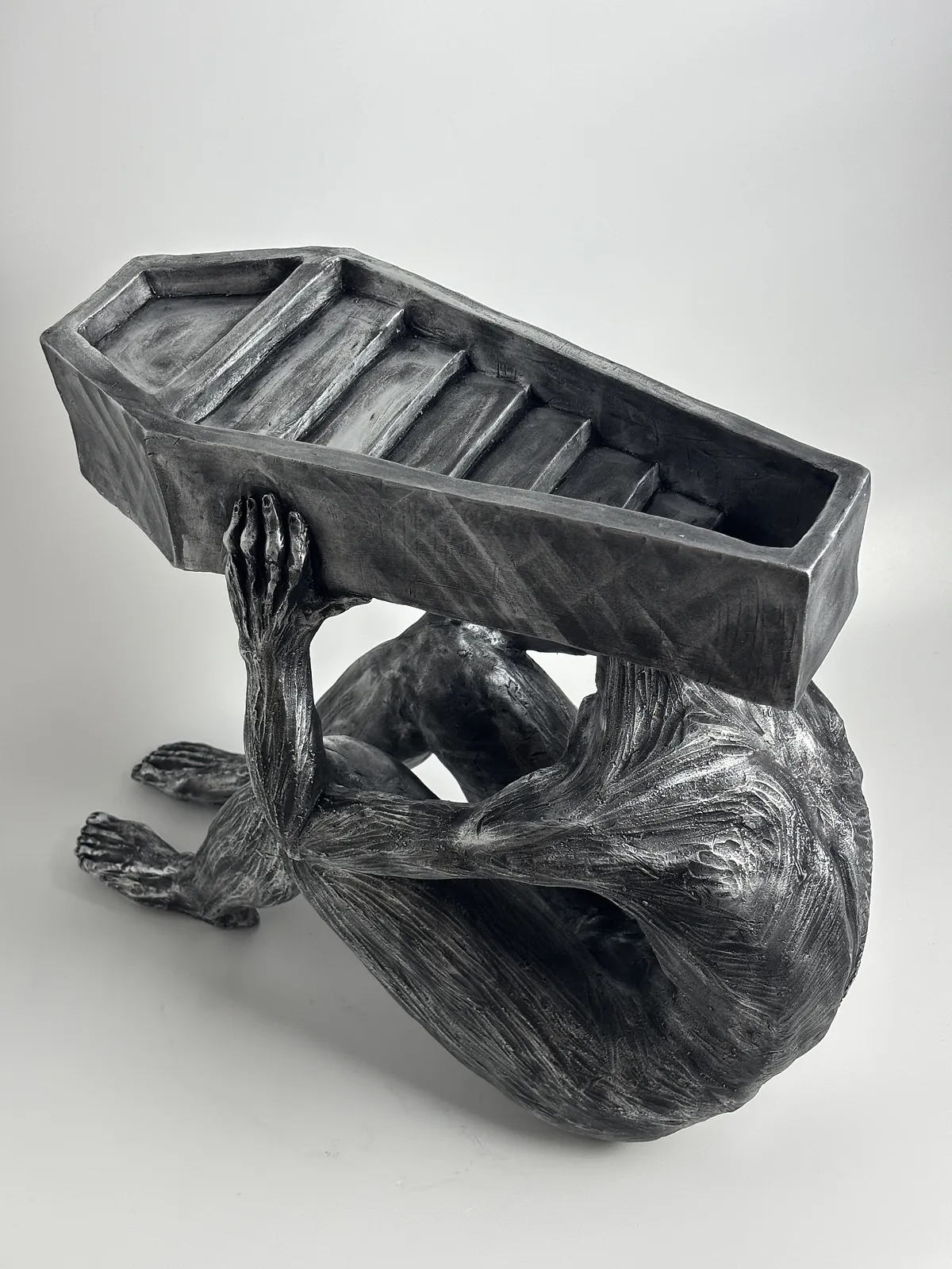 Image of Coffin by VITALIY KRASUTSKIY, made of Chamotte clay, glazes, Sculpture medium, from Lviv, part of the Series 1 series, priced at €1600 Photo 1 of 15.
