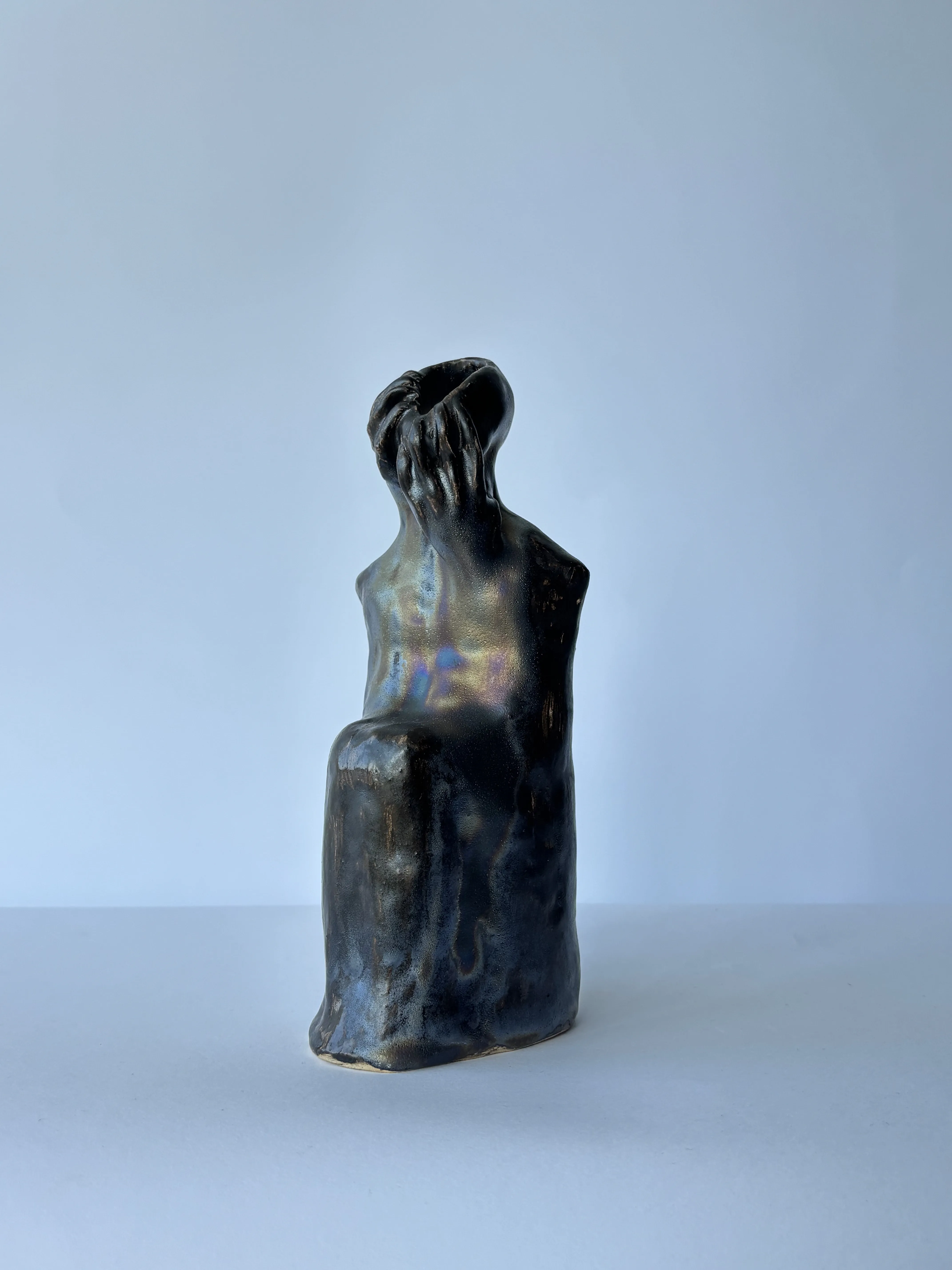 Image of Burnout by VITALIY KRASUTSKIY, made of Chamotte clay, glazes, Sculpture medium, from Lviv, part of the Series 1 series Photo 3 of 5.