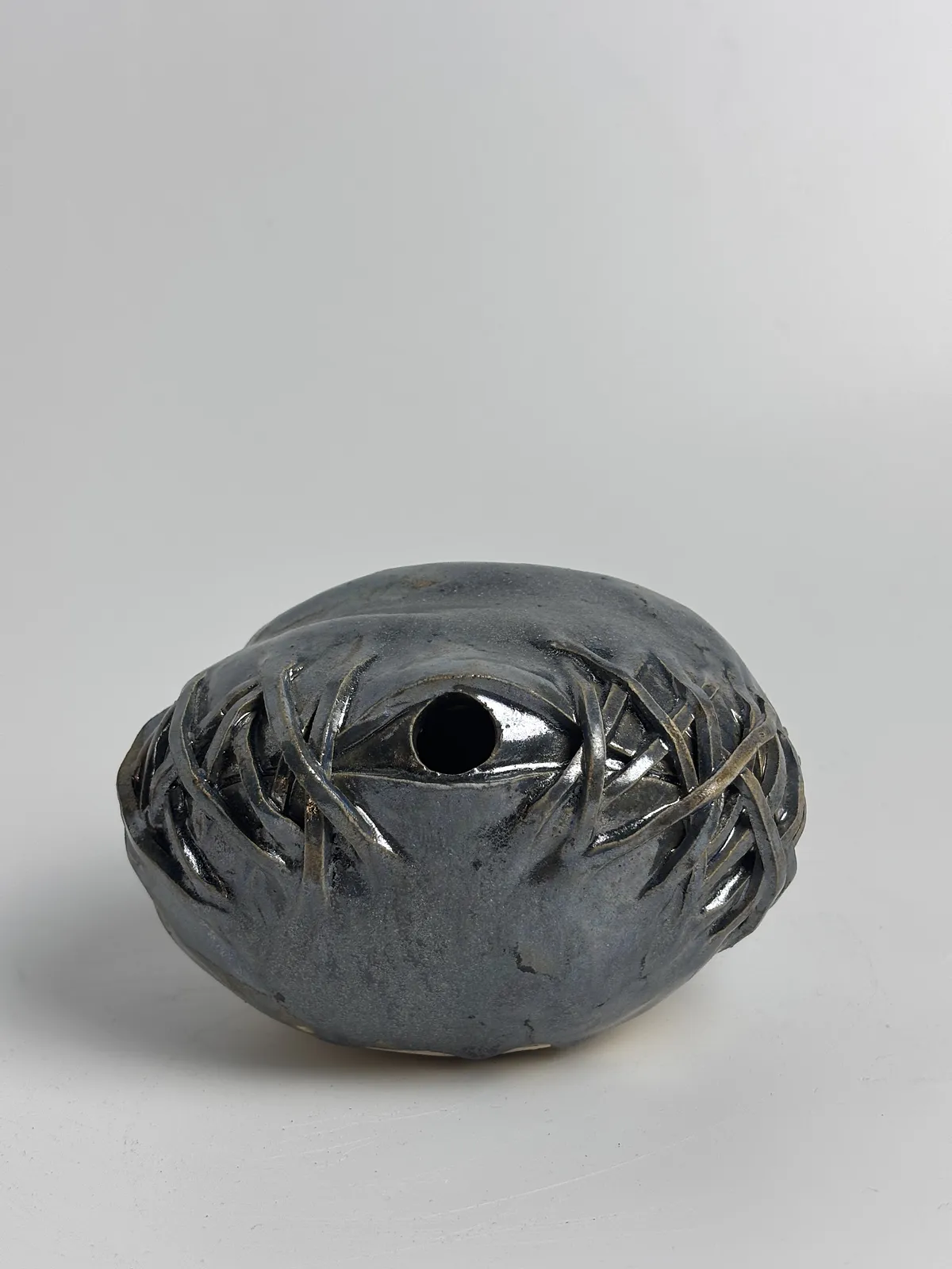 Image of Eyes by VITALIY KRASUTSKIY, made of Chamotte clay, glazes, Sculpture medium, from Lviv, part of the Series 1 series, priced at €200 Photo 4 of 12.