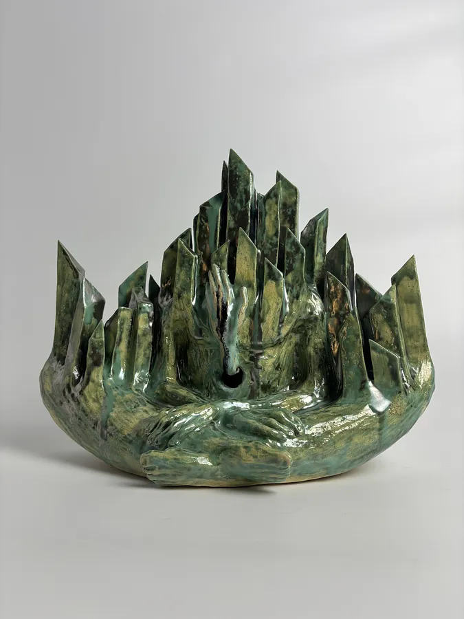 Image of Emerald by VITALIY KRASUTSKIY, made of Chamotte clay, glazes, Sculpture medium, from Lviv, part of the Series 1 series, priced at €1600 (≈ 83,199 грн)