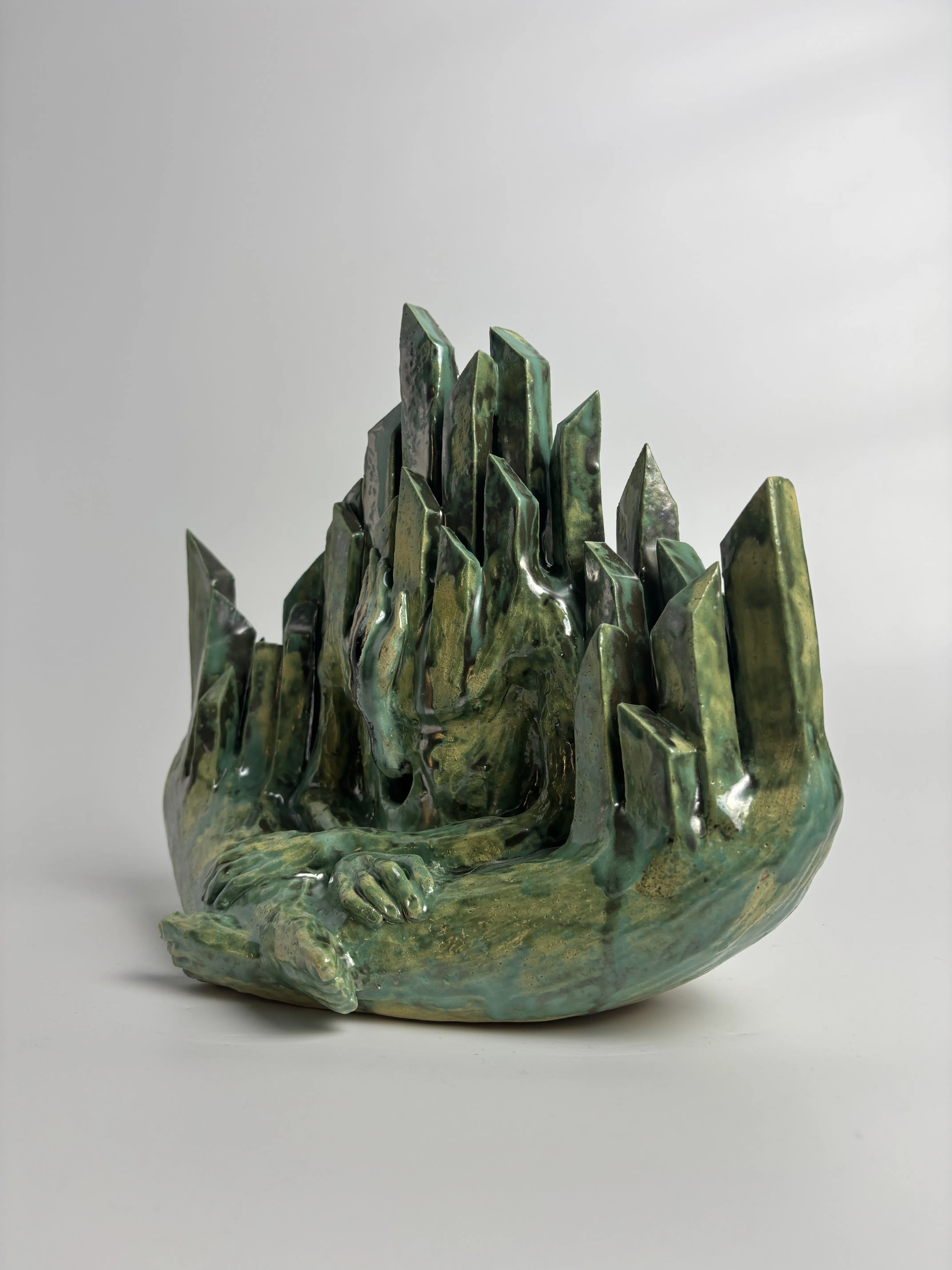 Image of Emerald by VITALIY KRASUTSKIY, made of Chamotte clay, glazes, Sculpture medium, from Lviv, part of the Series 1 series, priced at €1600 (≈ 82,833 грн) Photo 4 of 10.