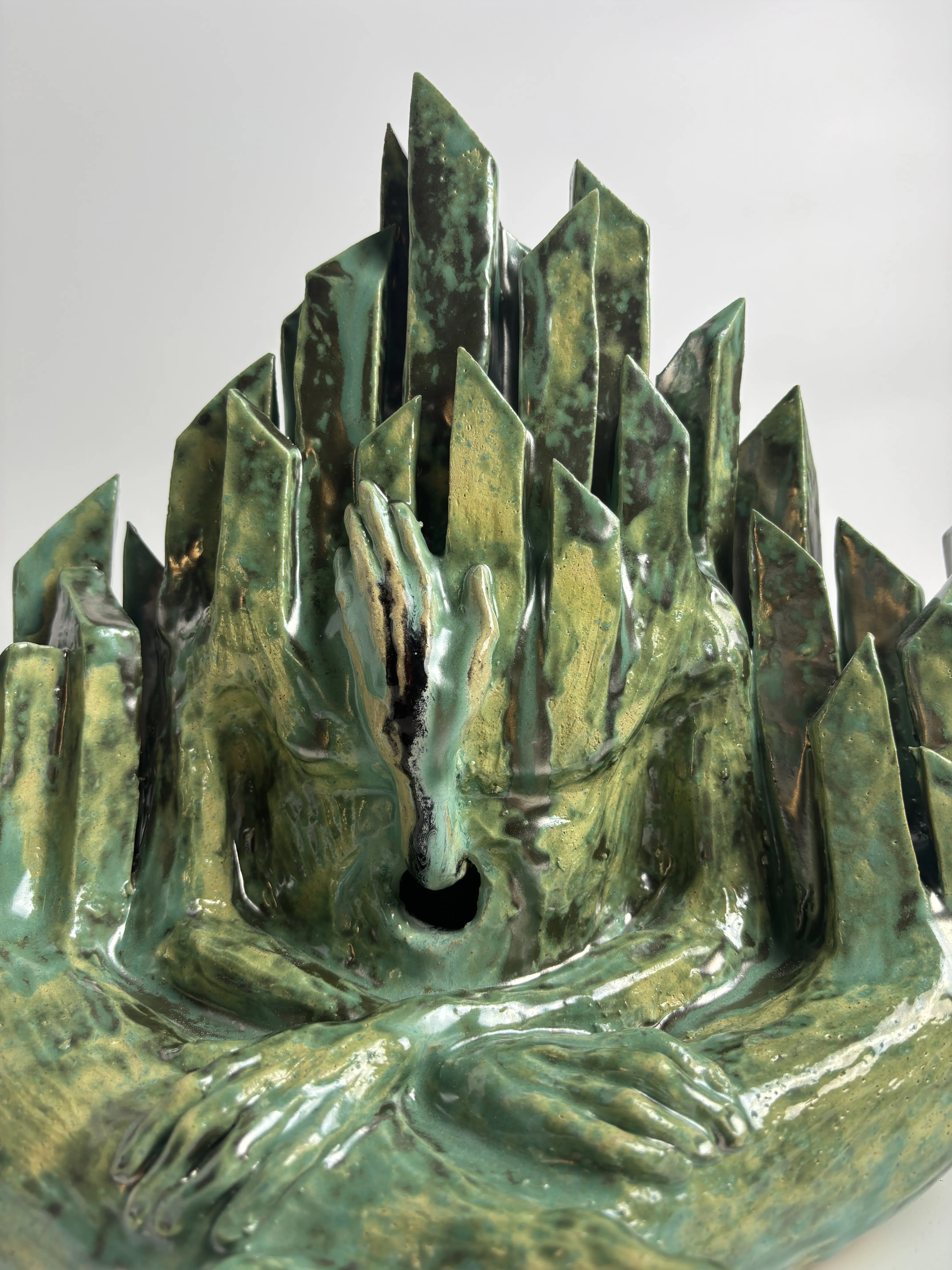Image of Emerald by VITALIY KRASUTSKIY, made of Chamotte clay, glazes, Sculpture medium, from Lviv, part of the Series 1 series, priced at €1600 (≈ 82,833 грн) Photo 5 of 10.