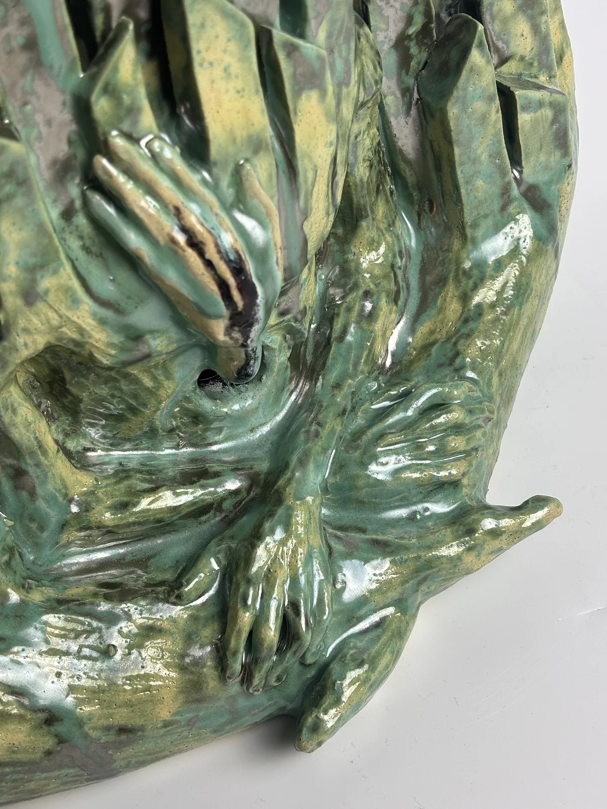 Image of Emerald by VITALIY KRASUTSKIY, made of Chamotte clay, glazes, Sculpture medium, from Lviv, part of the Series 1 series, priced at €800 Photo 8 of 10.