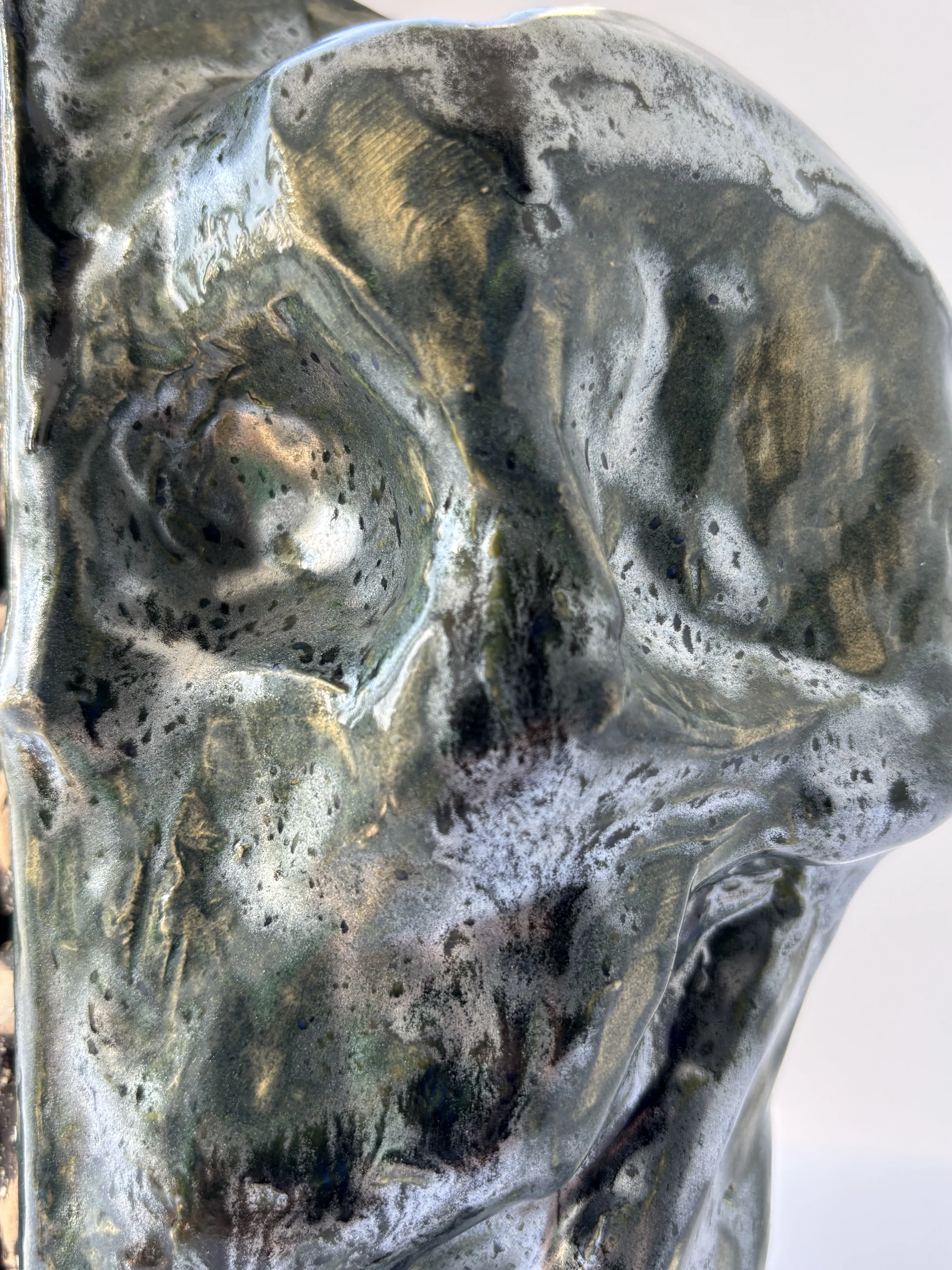 Image of Heads 2 by VITALIY KRASUTSKIY, size: 20x18x12, made of Chamotte clay, glazes, Sculpture medium, from Lviv, part of the Series 1 series Photo 3 of 6.