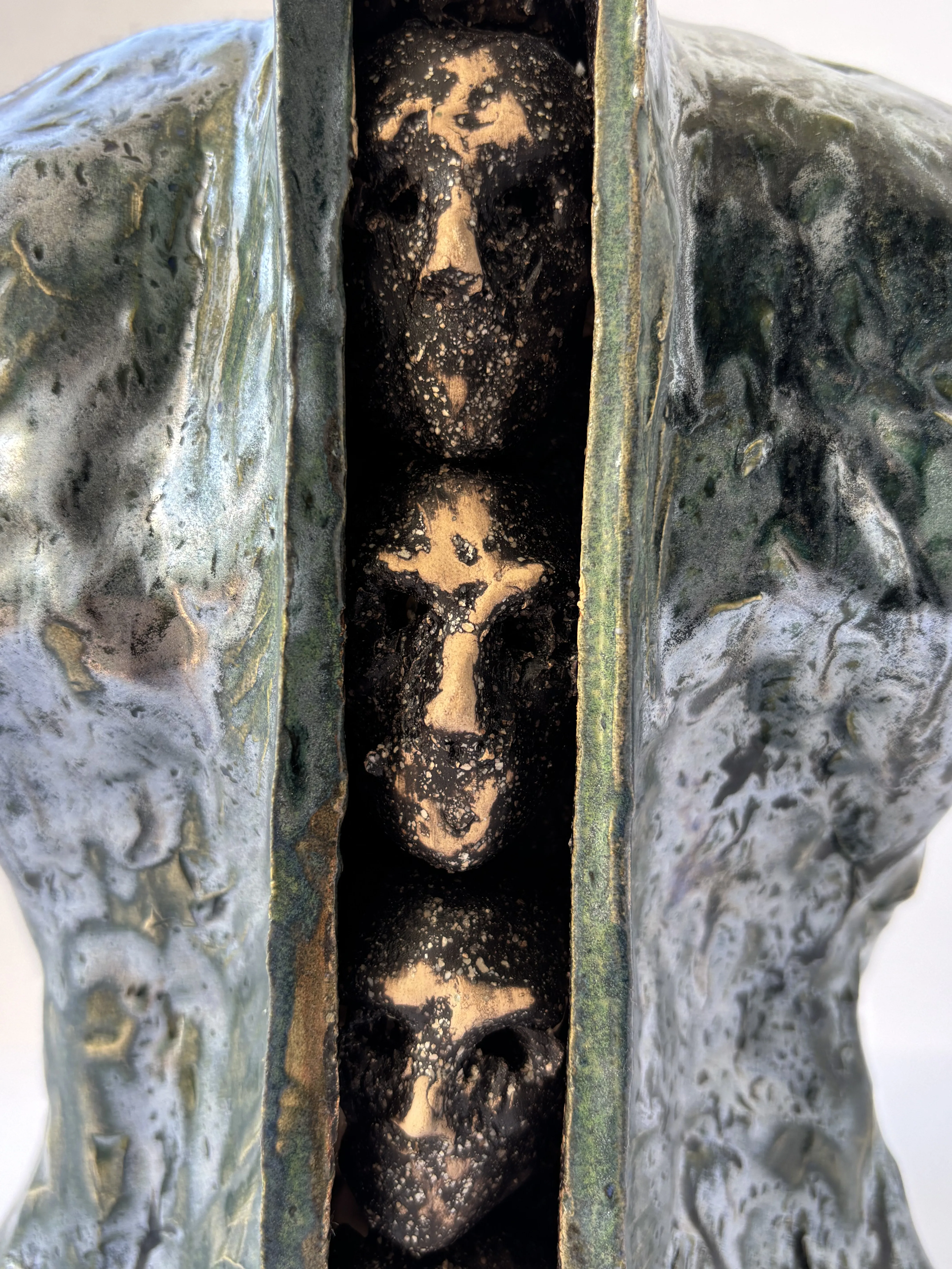 Image of Heads 2 by VITALIY KRASUTSKIY, size: 20x18x12, made of Chamotte clay, glazes, Sculpture medium, from Lviv, part of the Series 1 series Photo 5 of 6.