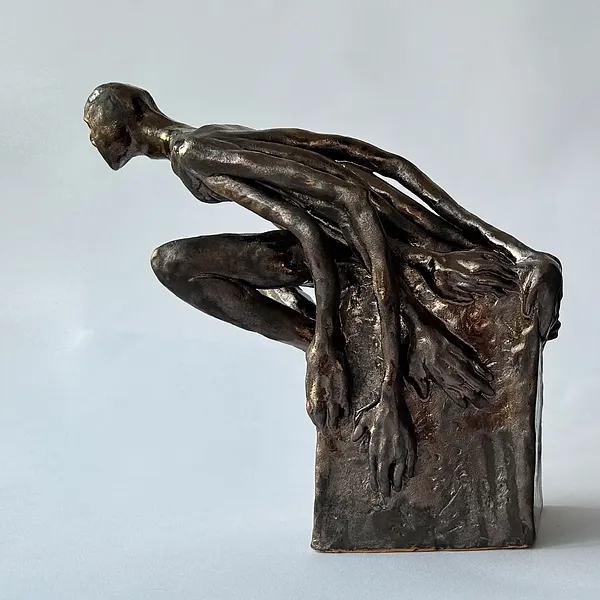 Image of Dependence by VITALIY KRASUTSKIY, size: 35х25х17, made of Chamotte clay, glazes, Sculpture medium, from Lviv, part of the Series 1 series Photo 6 of 7.
