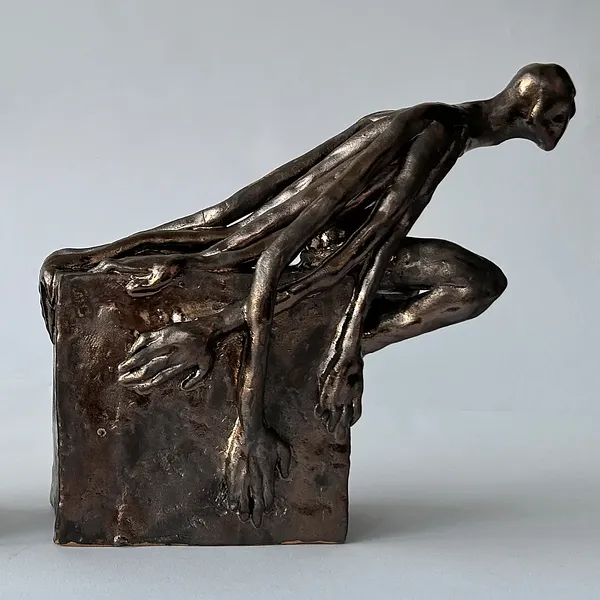 Image of Dependence by VITALIY KRASUTSKIY, size: 35х25х17, made of Chamotte clay, glazes, Sculpture medium, from Lviv, part of the Series 1 series Photo 7 of 7.