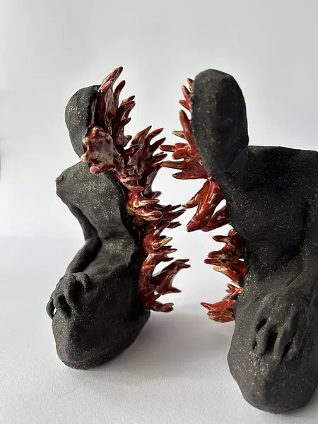 Image of Connection by VITALIY KRASUTSKIY, made of Chamotte clay, glazes, Sculpture medium, from Lviv, part of the Series 1 series Photo 2 of 5.