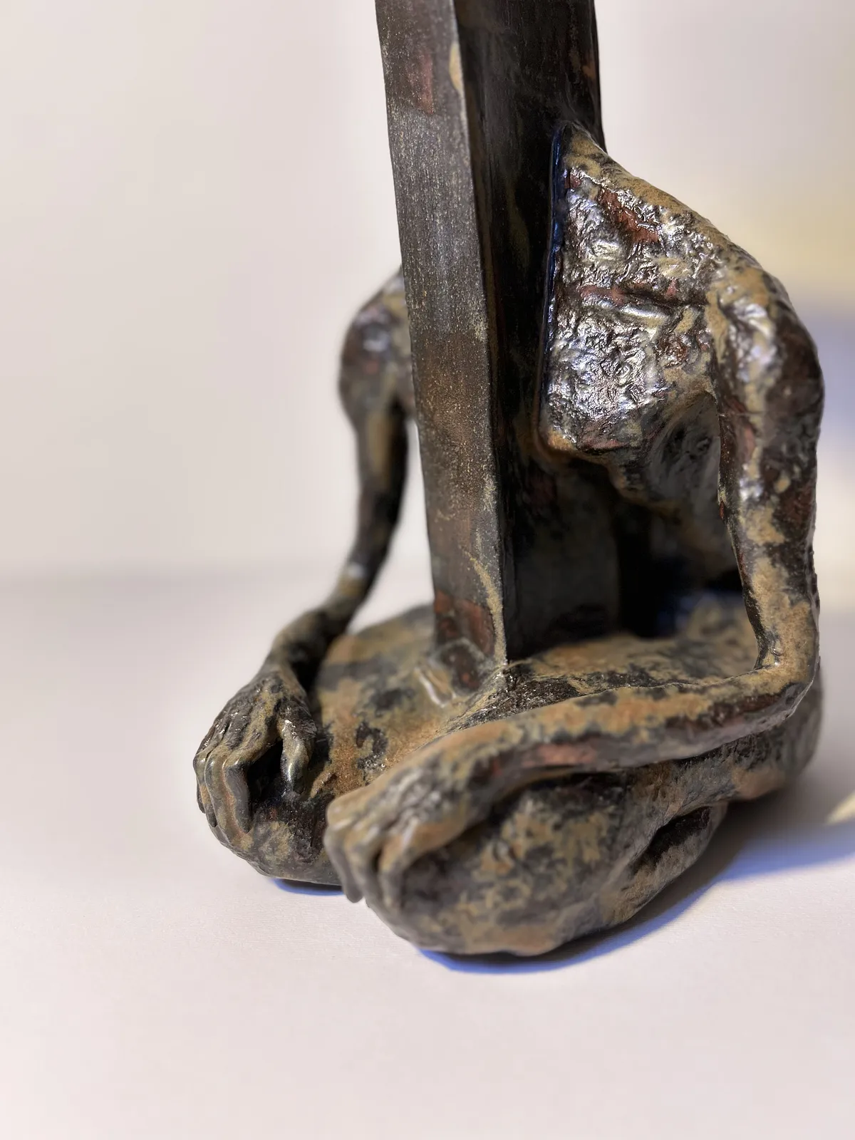 Image of Cross-headed by VITALIY KRASUTSKIY, made of Chamotte clay, ceramic glazes, plaster, acrylic, Sculpture medium, from Lviv, part of the Series 1 series Photo 3 of 8.