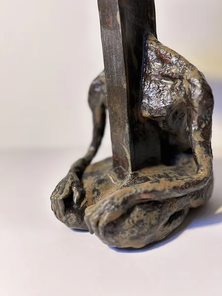 Image of Cross-headed by VITALIY KRASUTSKIY, size: 36x15x20, made of Chamotte clay, ceramic glazes, plaster, acrylic, Sculpture medium, from Lviv, part of the Series 1 series Photo 3 of 8.