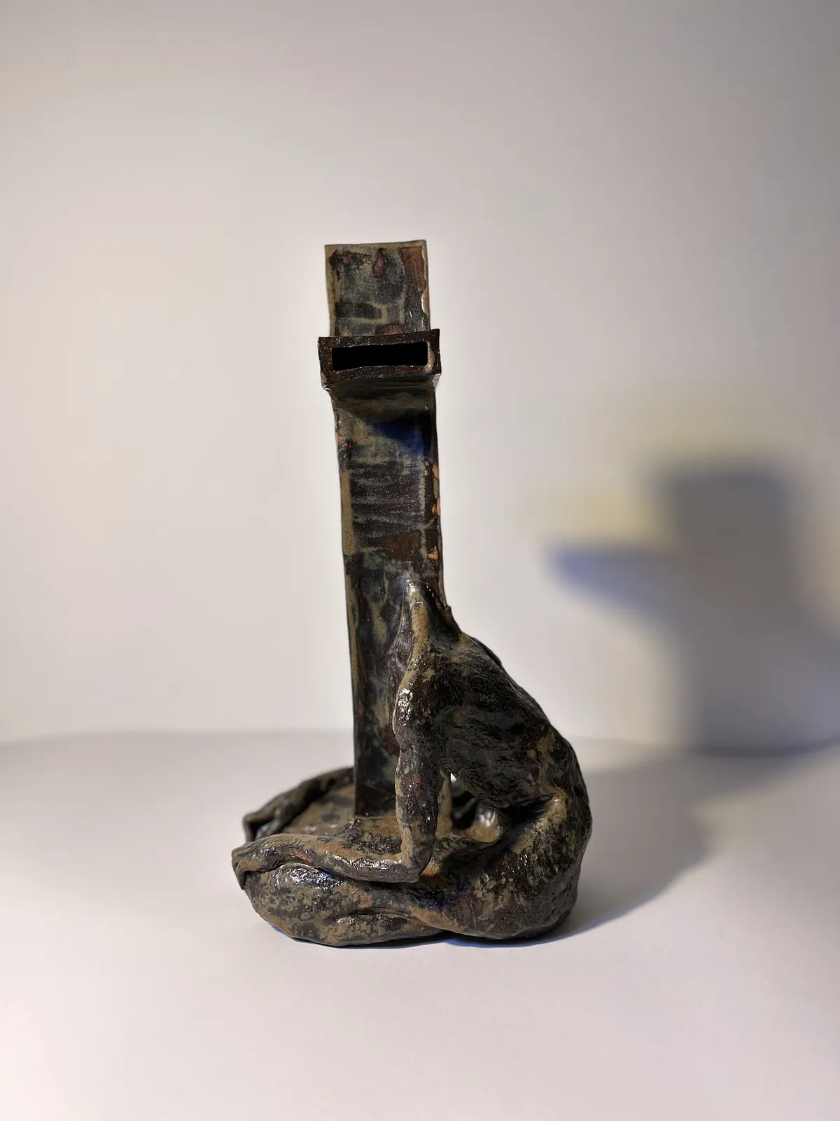 Image of Cross-headed by VITALIY KRASUTSKIY, made of Chamotte clay, ceramic glazes, plaster, acrylic, Sculpture medium, from Lviv, part of the Series 1 series Photo 7 of 8.