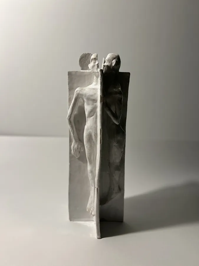 Image of Cycle of Indifference by VITALIY KRASUTSKIY, size: 40х15х15, made of Chamotte clay, glazes, Sculpture medium, from Lviv, part of the Series 1 series Photo 1 of 5.