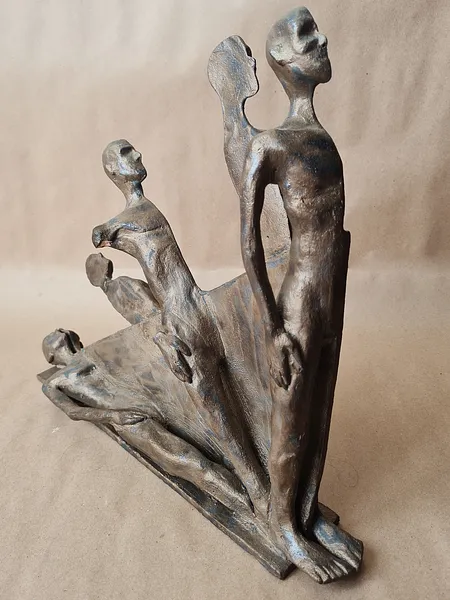 Image of Degradation by VITALIY KRASUTSKIY, size: 35х35х10, made of Chamotte clay, glazes, Sculpture medium, part of the Series 1 series Photo 3 of 10.