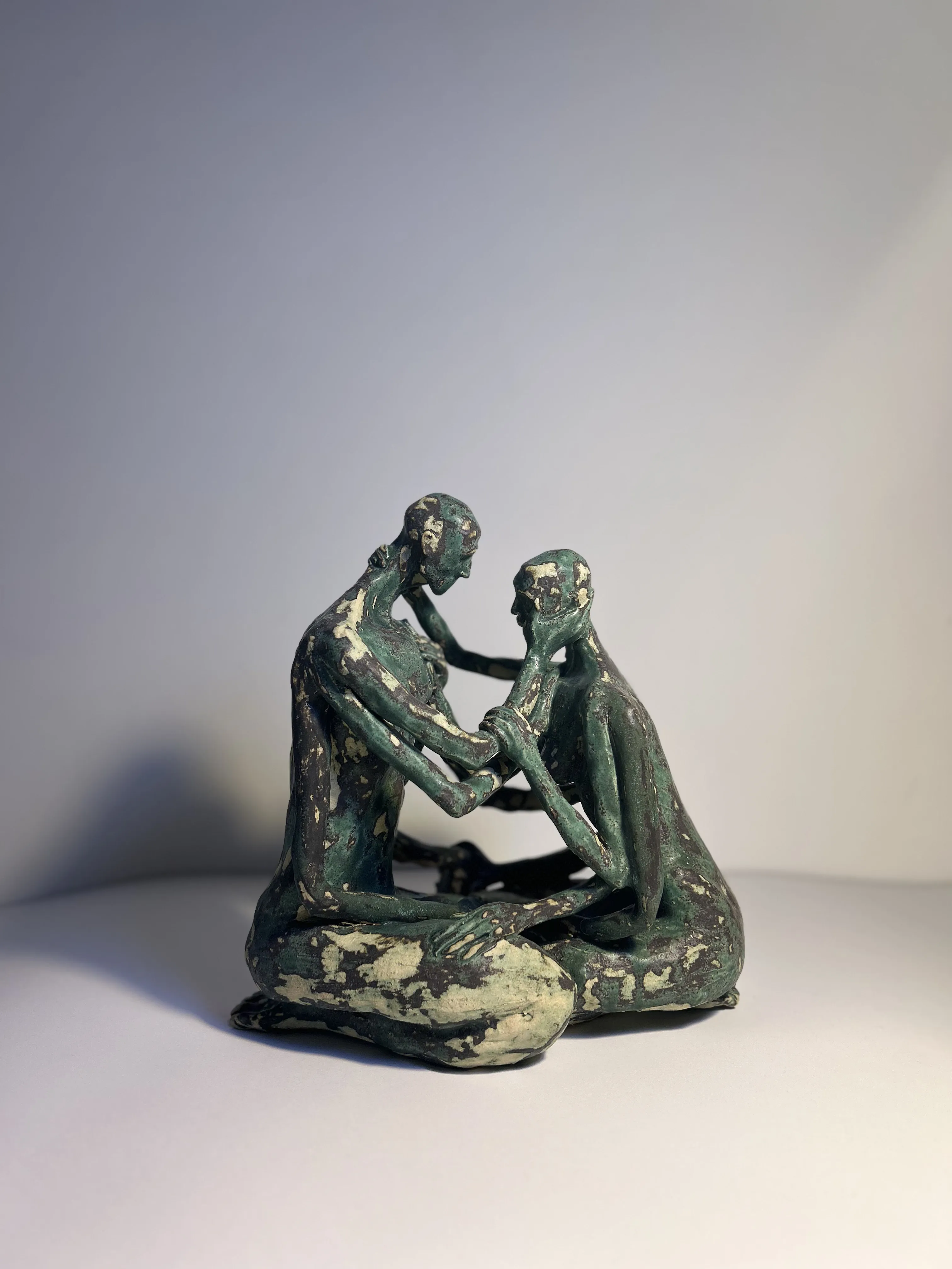 Image of Touch by VITALIY KRASUTSKIY, made of Chamotte clay, glazes, Sculpture medium, from Lviv, part of the Series 1 series Photo 2 of 6.