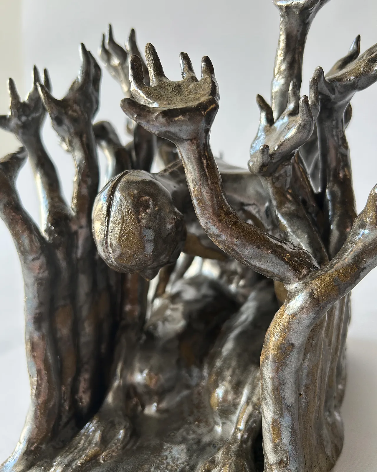 Image of Repentance by VITALIY KRASUTSKIY, made of Chamotte clay, glazes, Sculpture medium, part of the Series 1 series, priced at €400 Photo 7 of 9.