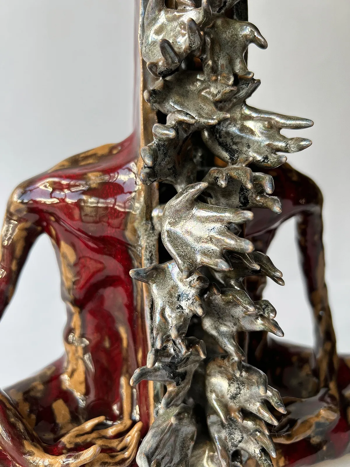 Image of Fear by VITALIY KRASUTSKIY, made of Chamotte clay, ceramic glazes, plaster, acrylic, Sculpture medium, from Lviv, part of the Series 1 series Photo 2 of 10.