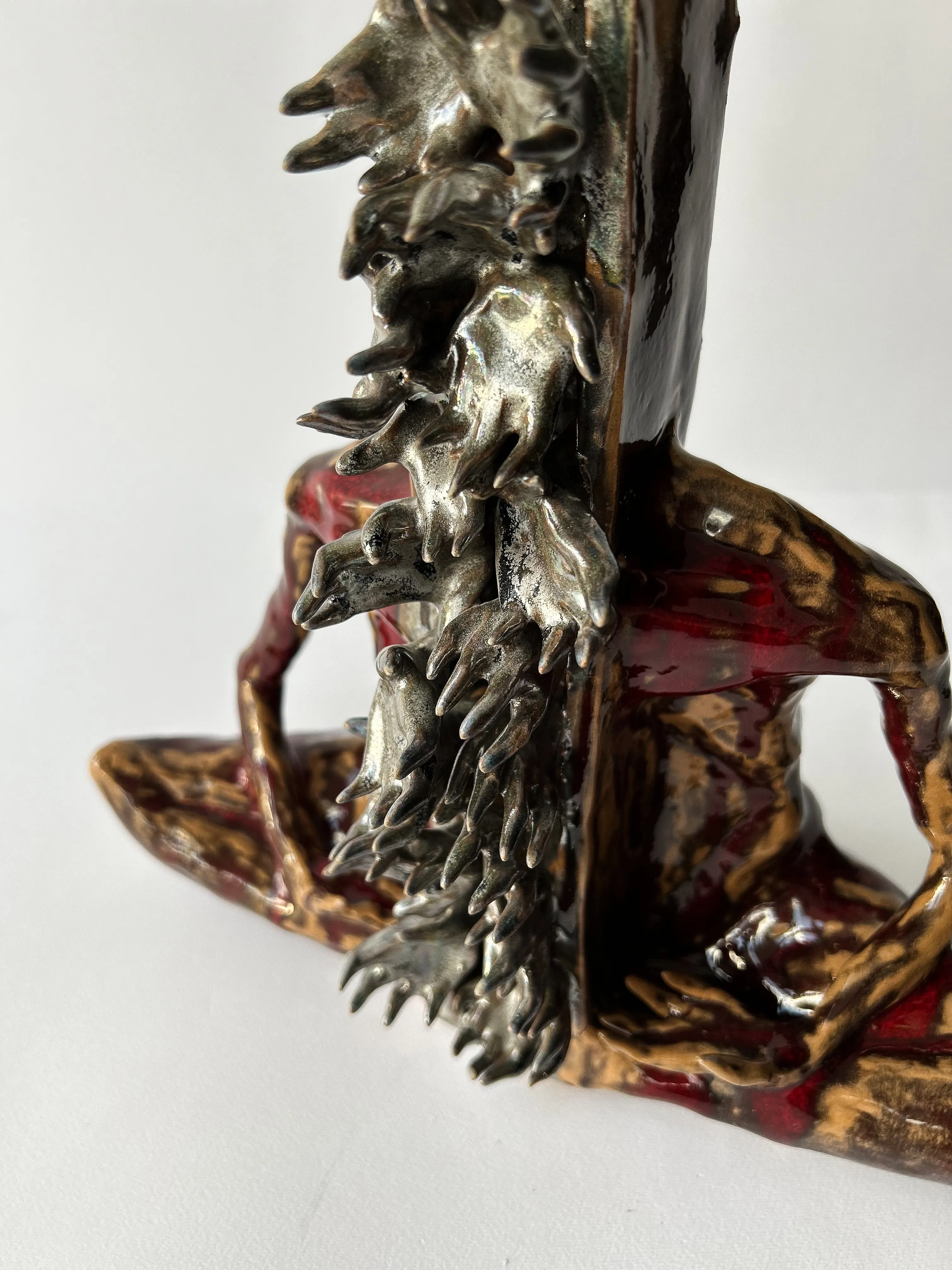 Image of Fear by VITALIY KRASUTSKIY, made of Chamotte clay, ceramic glazes, plaster, acrylic, Sculpture medium, from Lviv, part of the Series 1 series Photo 3 of 10.