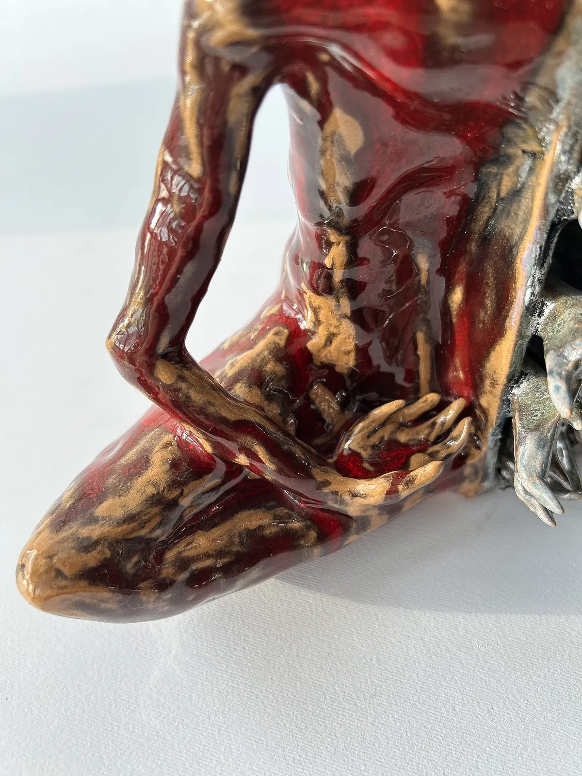 Image of Fear by VITALIY KRASUTSKIY, made of Chamotte clay, ceramic glazes, plaster, acrylic, Sculpture medium, from Lviv, part of the Series 1 series Photo 10 of 10.