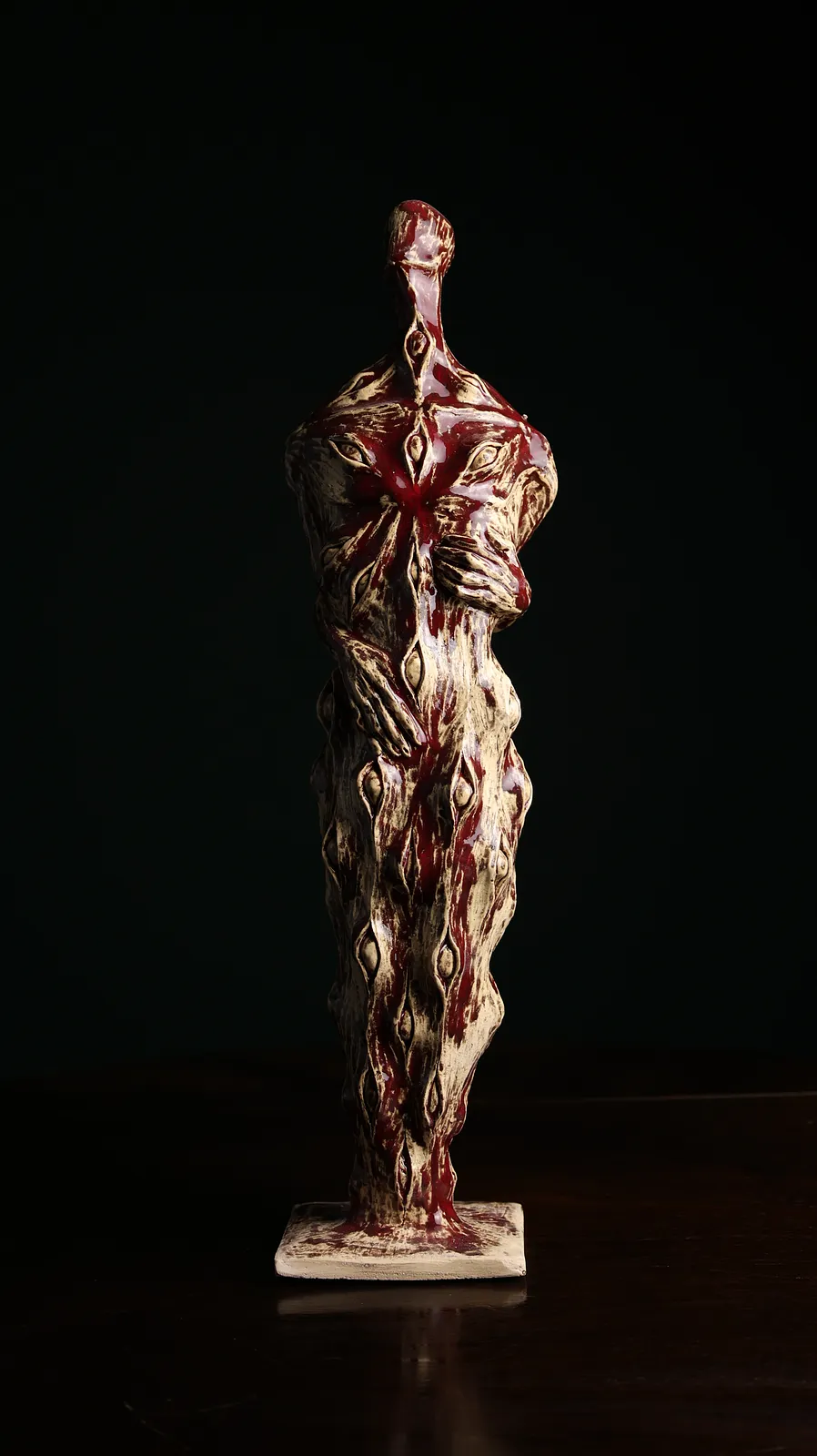 Image of Blind by VITALIY KRASUTSKIY, size: H=50 cm, made of Шамотна глина, поливи, Sculpture medium, from Львів, part of the Series 1 series, priced at €600 Photo 2 of 9.