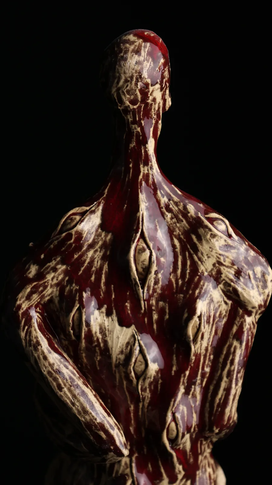 Image of Blind by VITALIY KRASUTSKIY, size: H=50 cm, made of Шамотна глина, поливи, Sculpture medium, from Львів, part of the Series 1 series, priced at €600 Photo 8 of 9.