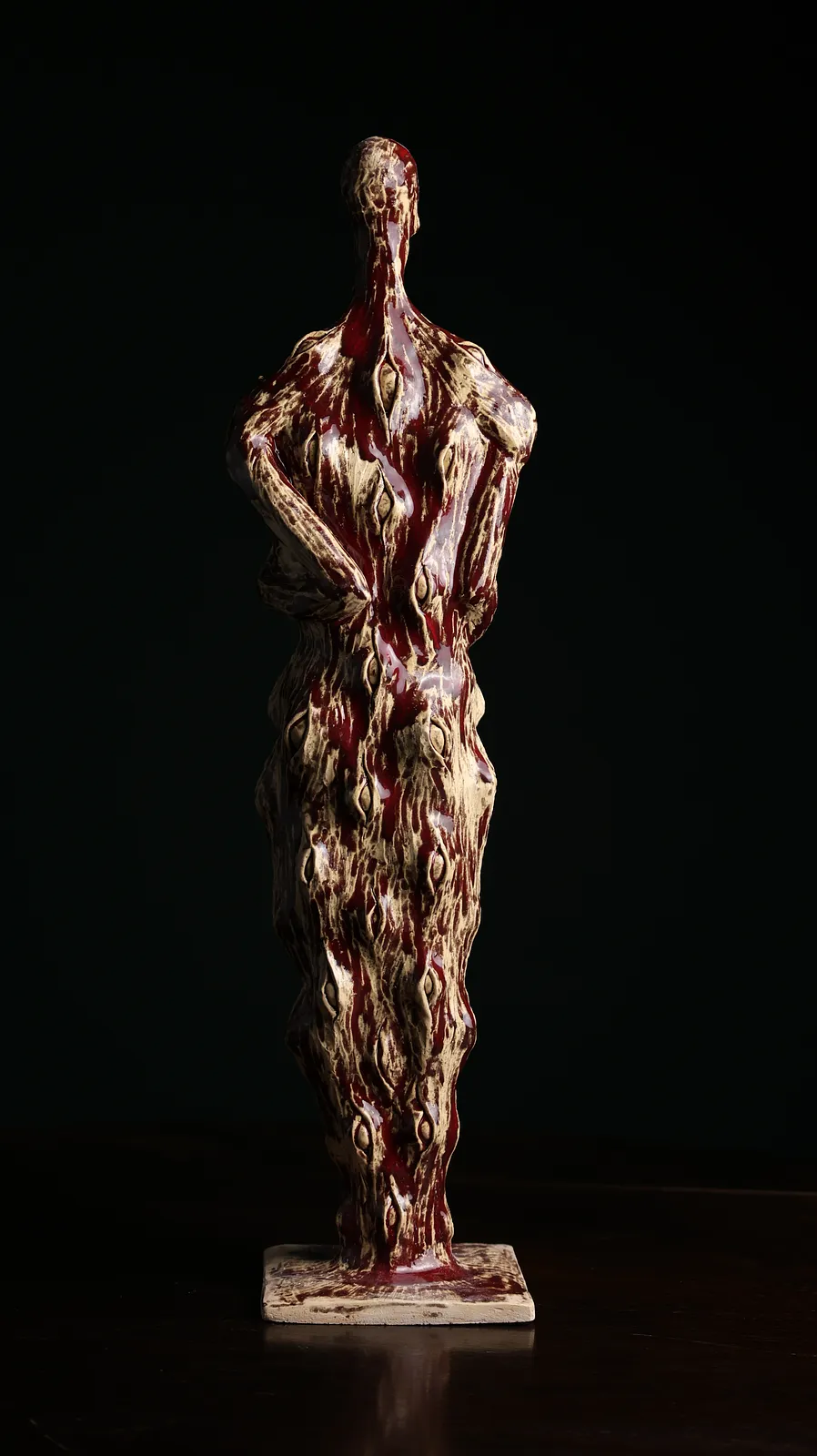 Image of Blind by VITALIY KRASUTSKIY, size: H=50 cm, made of Шамотна глина, поливи, Sculpture medium, from Львів, part of the Series 1 series, priced at €600 Photo 5 of 9.