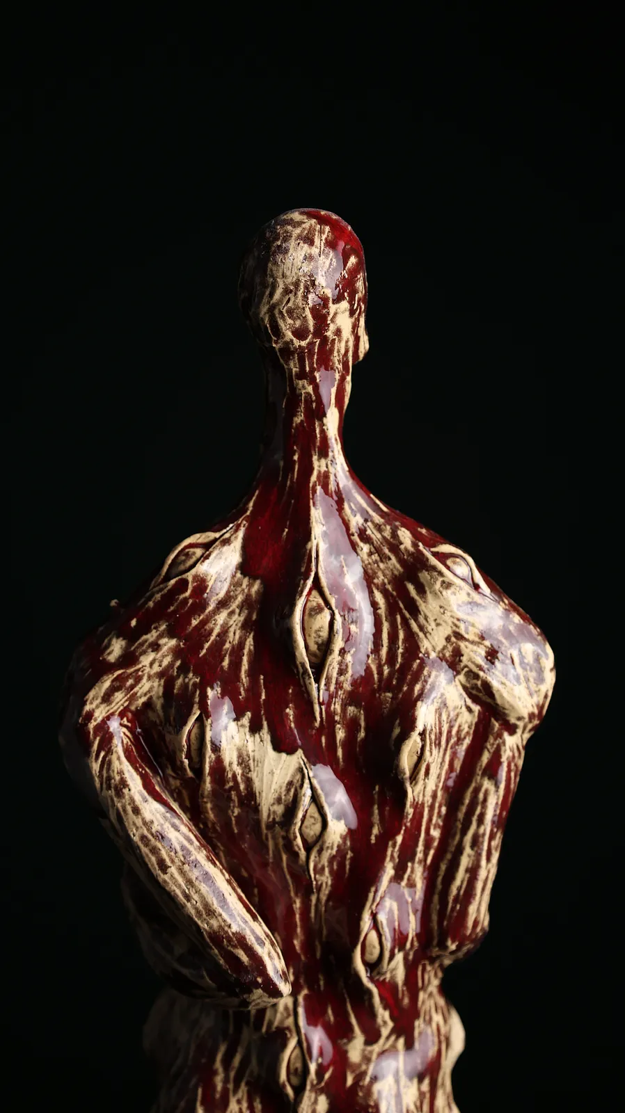 Image of Blind by VITALIY KRASUTSKIY, size: H=50 cm, made of Шамотна глина, поливи, Sculpture medium, from Львів, part of the Series 1 series, priced at €600 Photo 6 of 9.