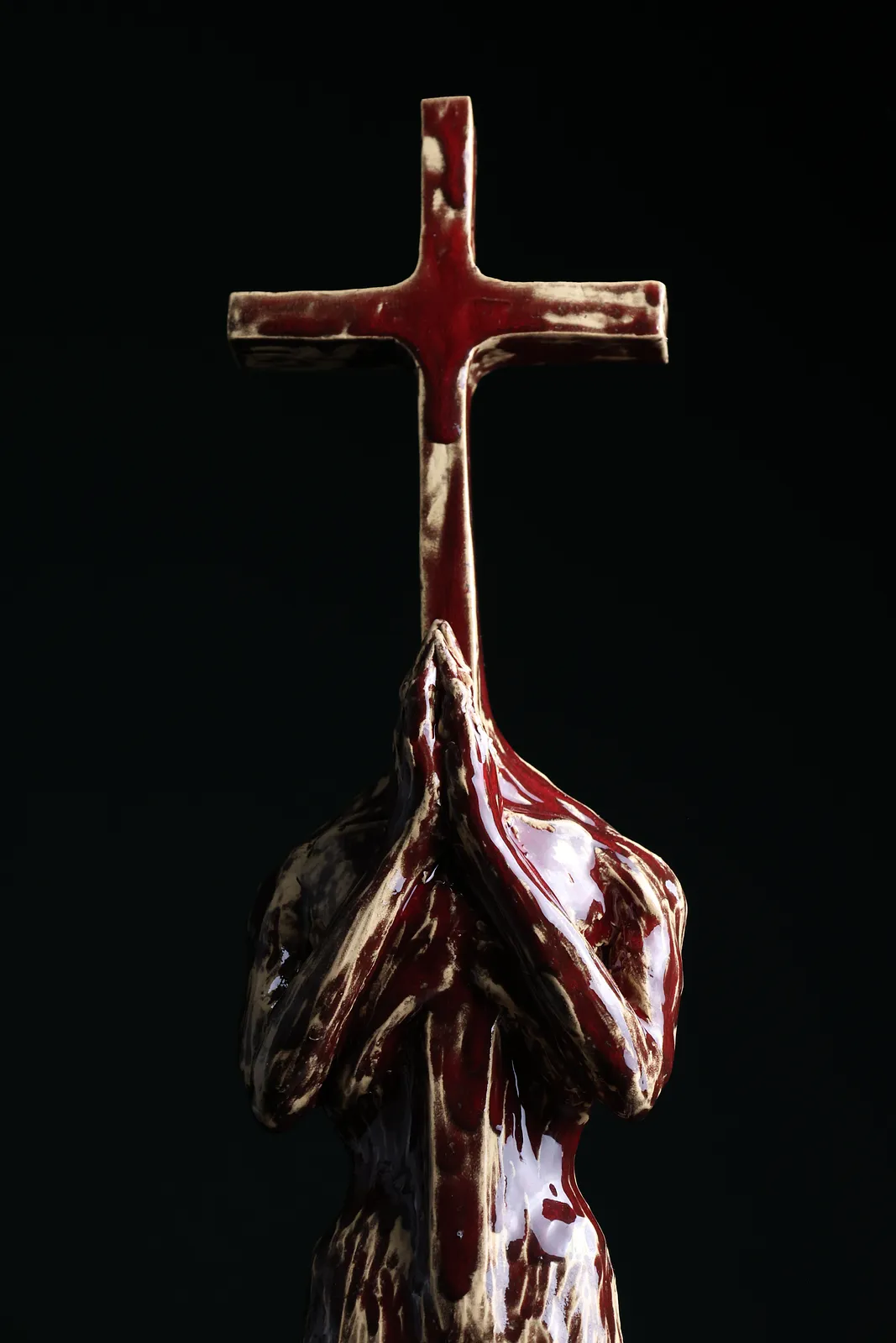 Image of Crosshead III by VITALIY KRASUTSKIY, size: H=50 cm, made of Шамотна глина, поливи, Sculpture medium, from Львів, part of the Series 1 series, priced at €600 Photo 1 of 10.