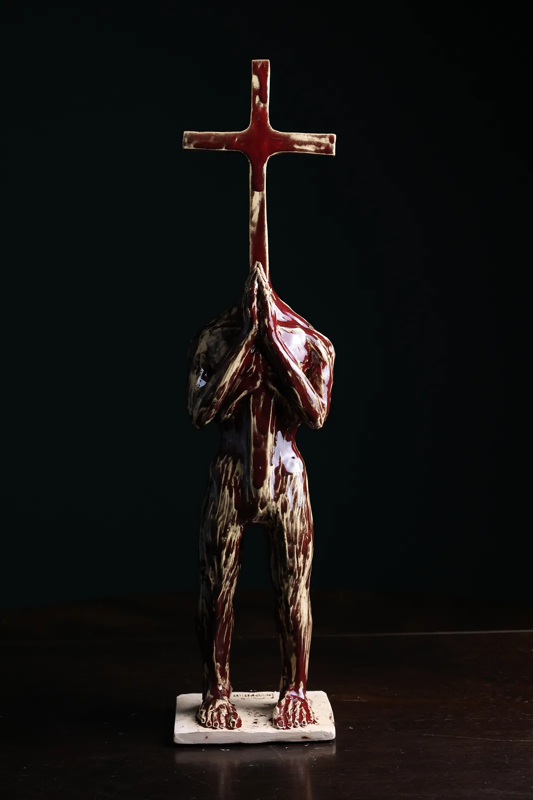 Image of Crosshead III by VITALIY KRASUTSKIY, size: H=50 cm, made of Шамотна глина, поливи, Sculpture medium, from Львів, part of the Series 1 series, priced at €600 Photo 2 of 10.