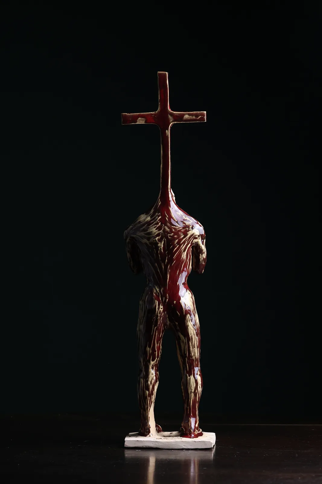Image of Crosshead III by VITALIY KRASUTSKIY, size: H=50 cm, made of Шамотна глина, поливи, Sculpture medium, from Львів, part of the Series 1 series, priced at €600 Photo 8 of 10.