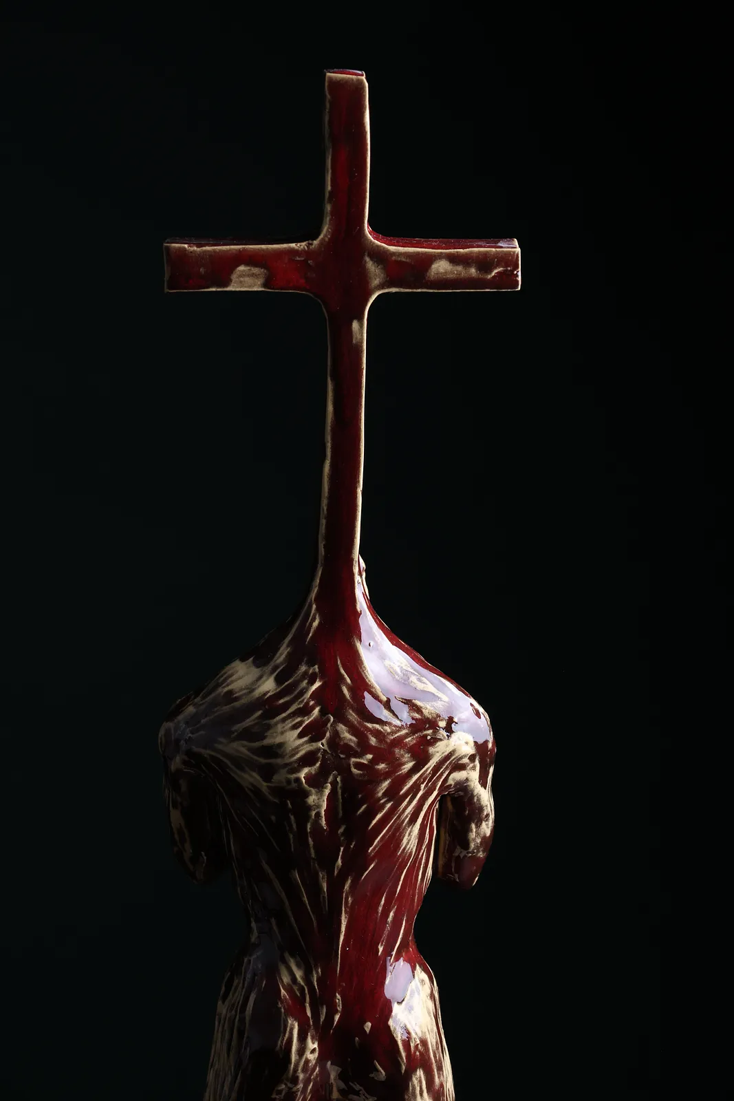 Image of Crosshead III by VITALIY KRASUTSKIY, size: H=50 cm, made of Шамотна глина, поливи, Sculpture medium, from Львів, part of the Series 1 series, priced at €600 Photo 9 of 10.