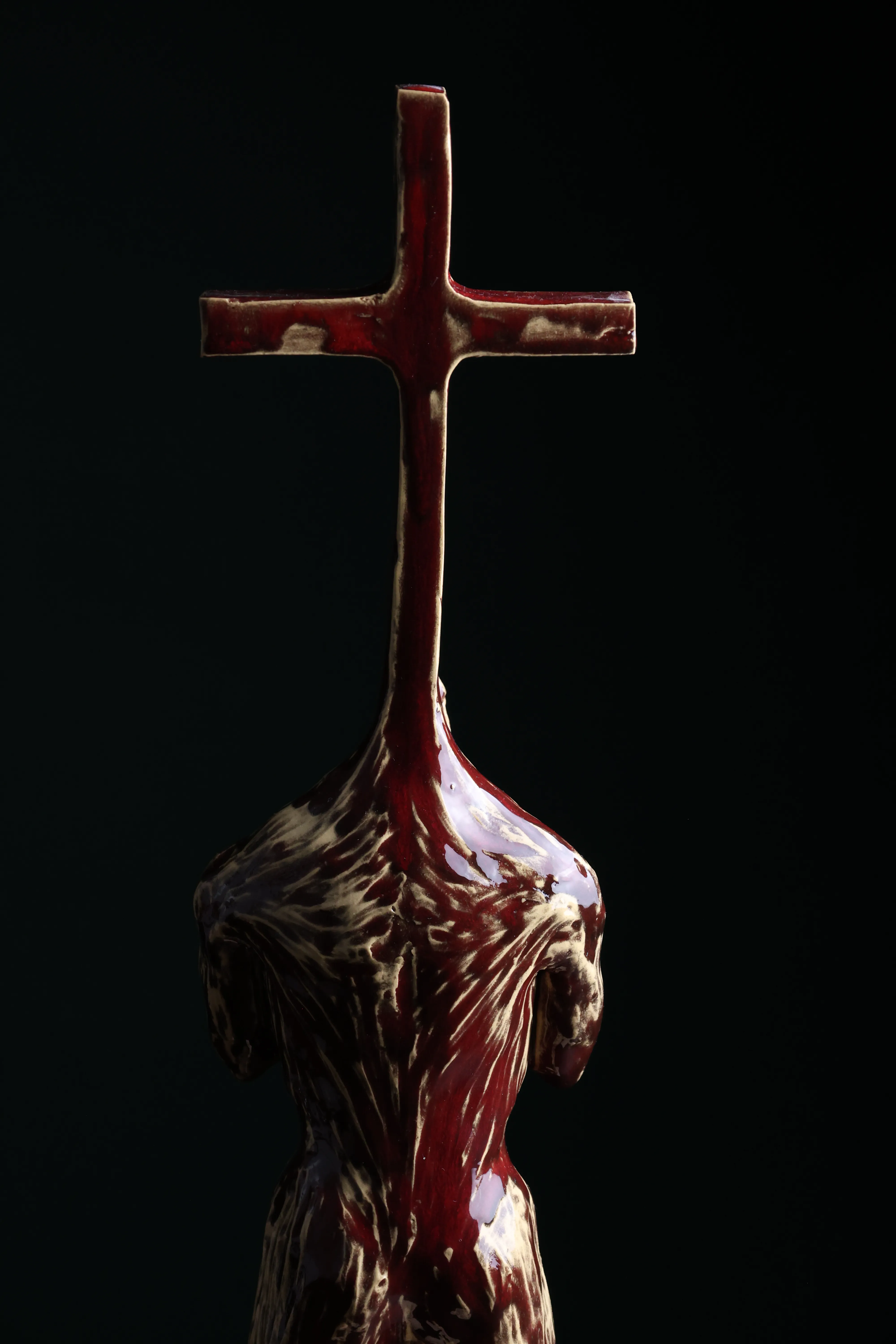 Image of Crosshead III by VITALIY KRASUTSKIY, size: H=50 cm, made of Шамотна глина, поливи, Sculpture medium, from Львів, part of the Series 1 series, priced at €700 (≈ 36,239 грн) Photo 9 of 10.