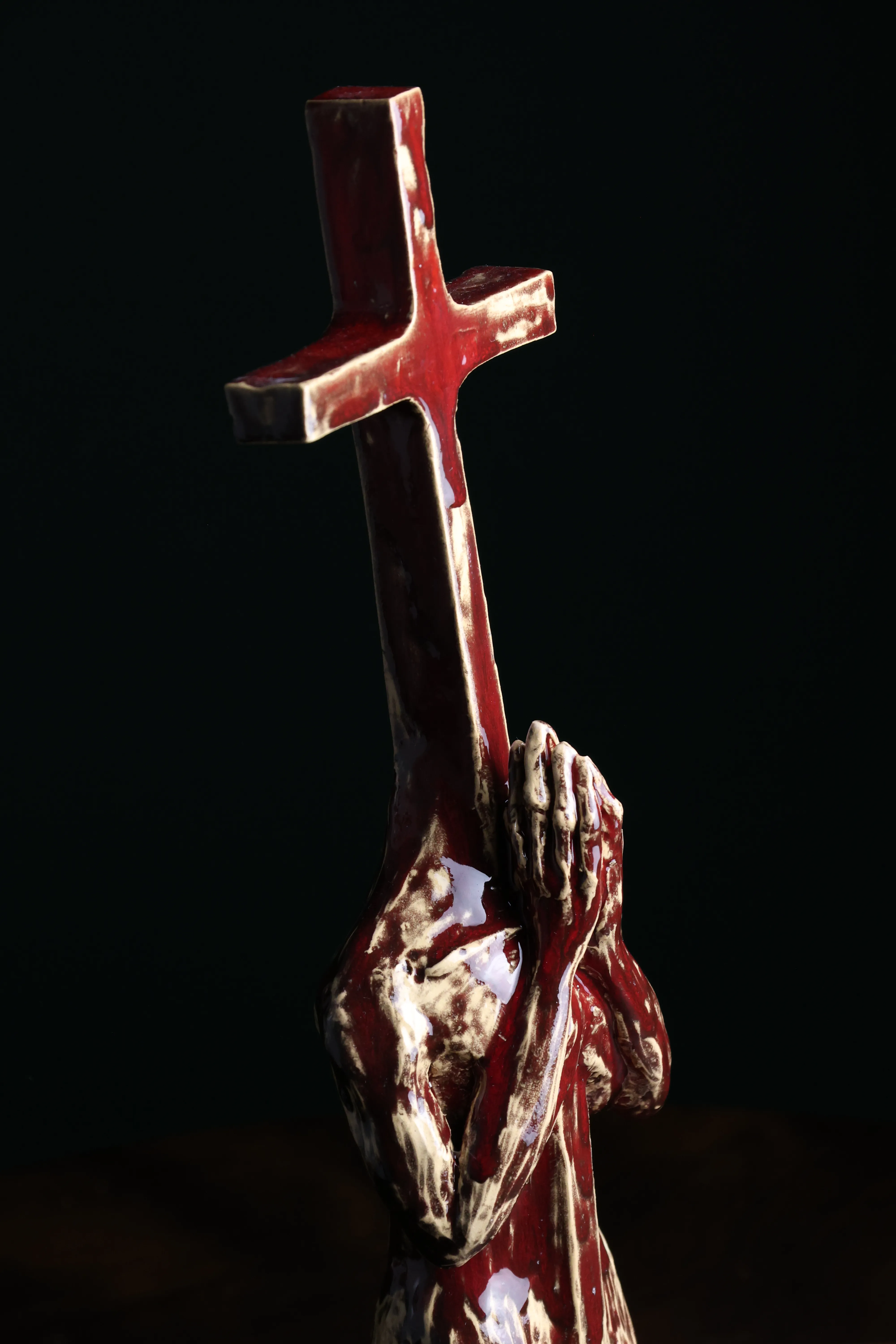 Image of Crosshead III by VITALIY KRASUTSKIY, size: H=50 cm, made of Шамотна глина, поливи, Sculpture medium, from Львів, part of the Series 1 series, priced at €700 (≈ 36,239 грн) Photo 10 of 10.