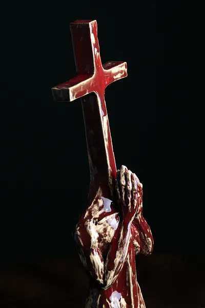 Image of Crosshead III by VITALIY KRASUTSKIY, size: H=50 cm, made of Шамотна глина, поливи, Sculpture medium, from Львів, part of the Series 1 series, priced at €600 Photo 10 of 10.