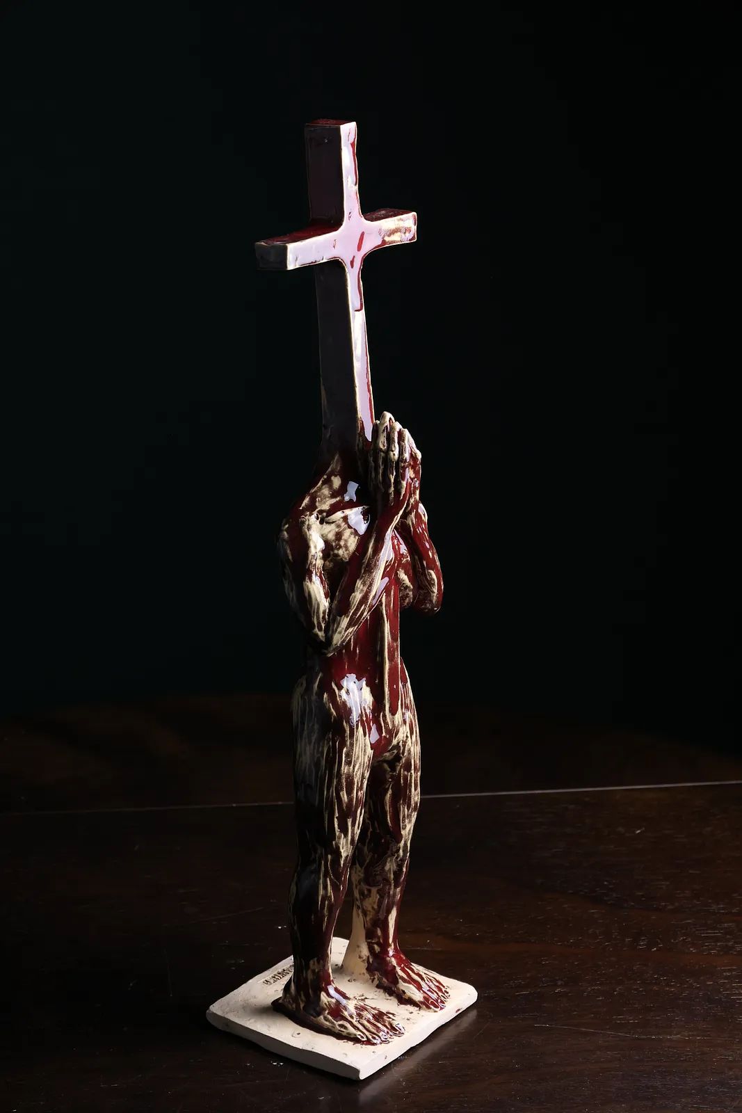 Image of Crosshead III by VITALIY KRASUTSKIY, size: H=50 cm, made of Шамотна глина, поливи, Sculpture medium, from Львів, part of the Series 1 series, priced at €600 Photo 6 of 10.