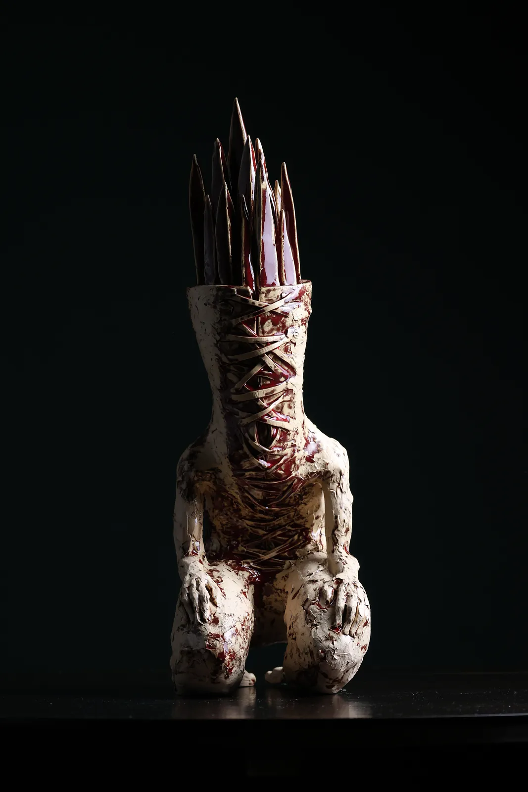 Image of «Що виросло з рани» by VITALIY KRASUTSKIY, size: H=45 cm, made of Шамотна глина, поливи, Sculpture medium, from Львів, part of the Series 1 series, priced at €1000 Photo 1 of 11.