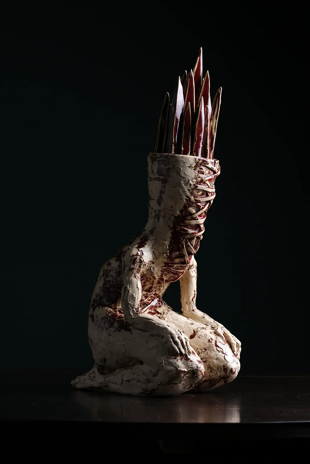 Image of «Що виросло з рани» by VITALIY KRASUTSKIY, size: H=45 cm, made of Шамотна глина, поливи, Sculpture medium, from Львів, part of the Series 1 series, priced at €1000 Photo 2 of 11.