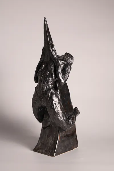 Image of Шпиль by VITALIY KRASUTSKIY, size: H=45 cm, made of Шамотна глина, поливи, Sculpture medium, from Львів, part of the Series 1 series, priced at €500 Photo 7 of 12.