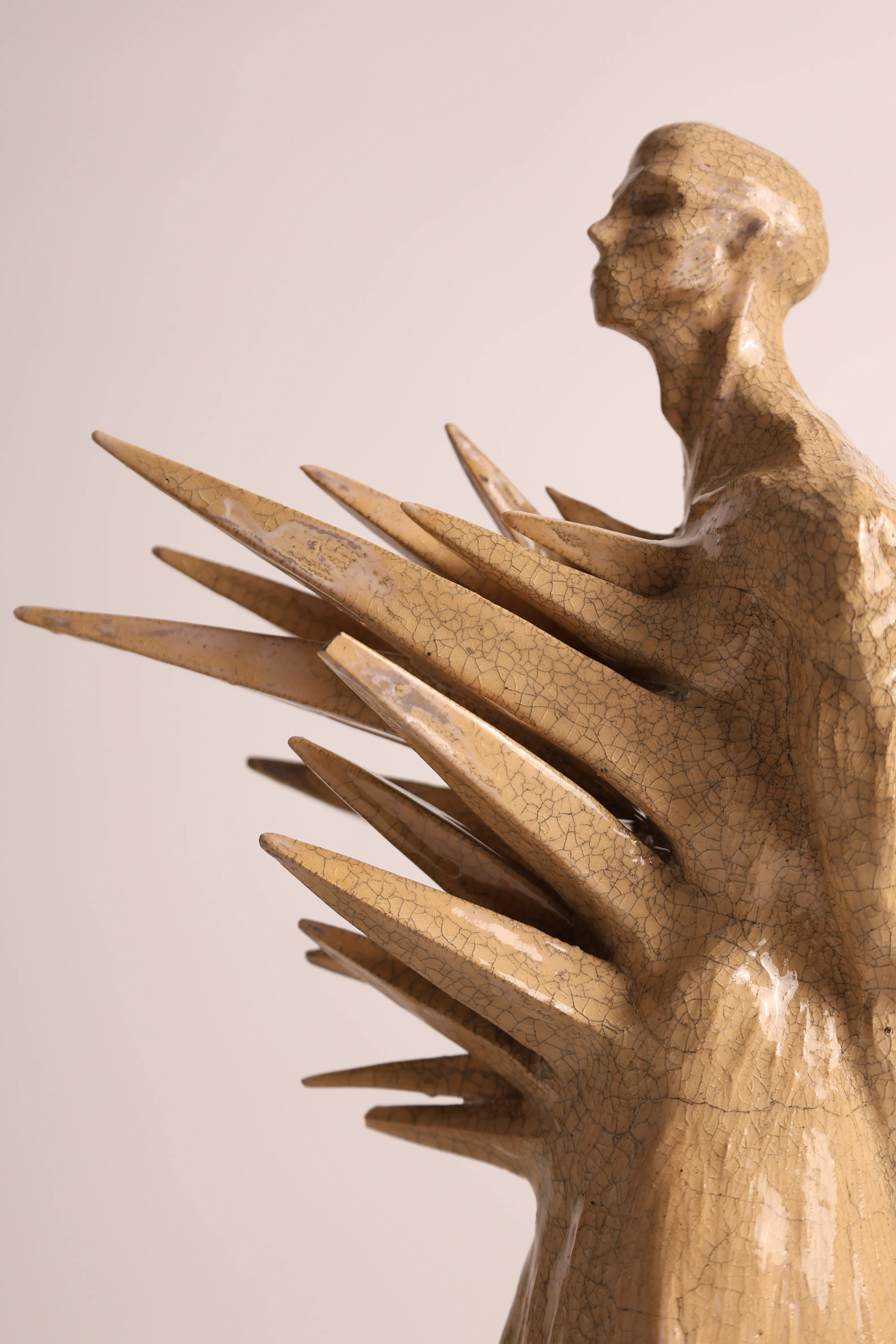 Image of Hug Me by VITALIY KRASUTSKIY, size: H=43 cm, made of Шамотна глина, поливи, Sculpture medium, from Львів, priced at €600 Photo 6 of 8.