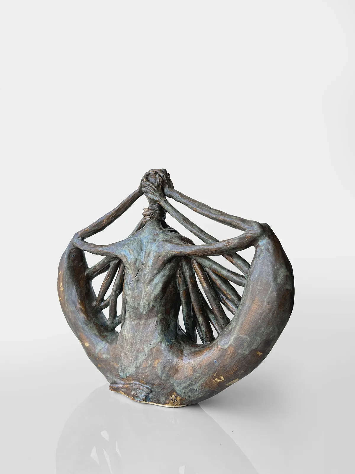 Image of Pressure by VITALIY KRASUTSKIY, made of Chamotte clay, ceramic glazes, Sculpture medium, from Lviv, part of the Series 1 series Photo 7 of 11.
