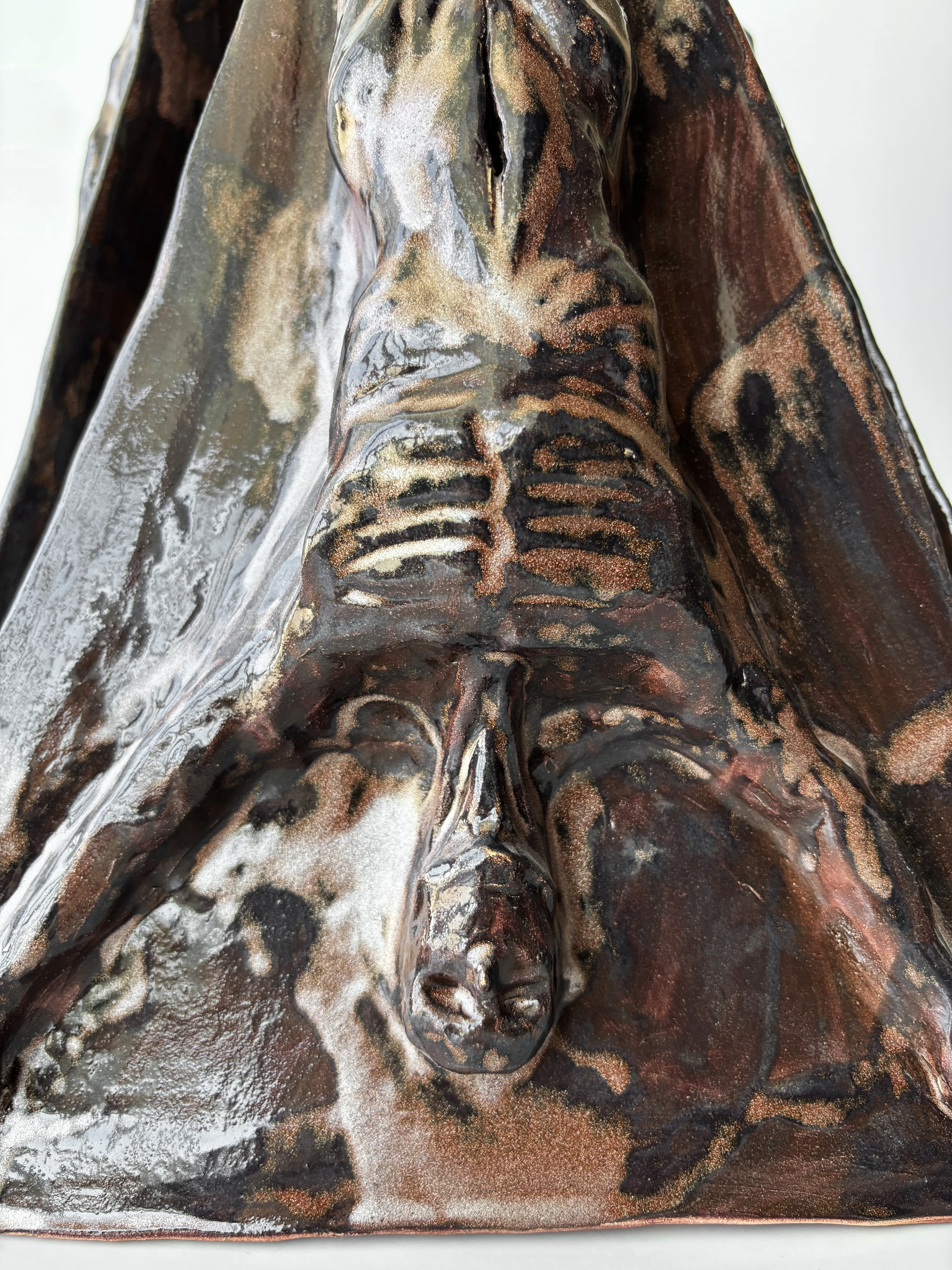 Image of The Fall by VITALIY KRASUTSKIY, size: 45х25х20, made of Chamotte clay, glazes, Sculpture medium, from Lviv, part of the Series 1 series, priced at $400 Photo 2 of 8.