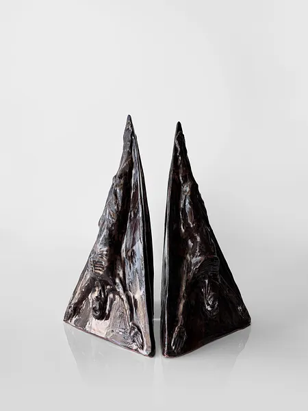 Image of The Fall by VITALIY KRASUTSKIY, size: 45х25х20, made of Chamotte clay, glazes, Sculpture medium, from Lviv, part of the Series 1 series, priced at $400 Photo 4 of 8.