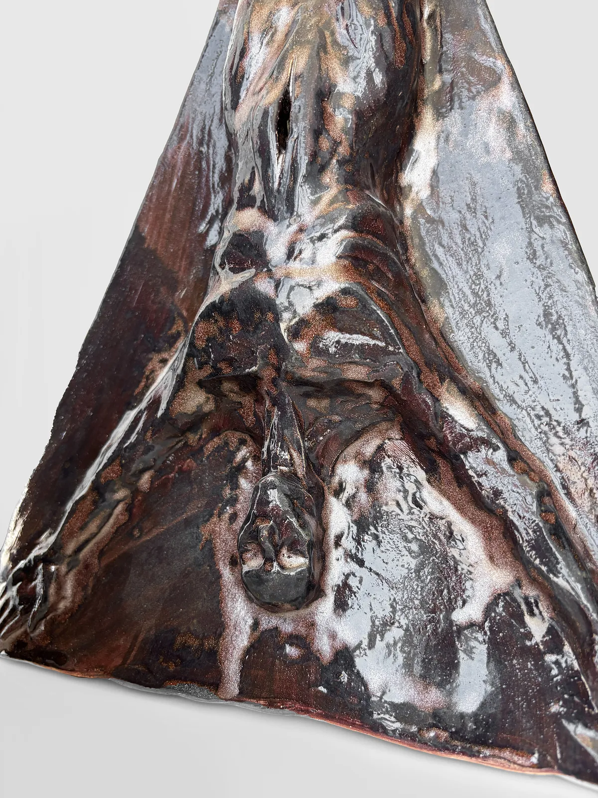 Image of The Fall by VITALIY KRASUTSKIY, made of Chamotte clay, glazes, Sculpture medium, from Lviv, part of the Series 1 series, priced at €400 Photo 7 of 8.
