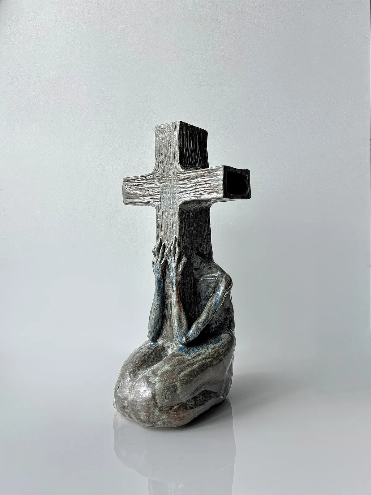 Image of Cross-headed by VITALIY KRASUTSKIY, made of Chamotte clay, glazes, Sculpture medium, from Lviv, part of the Series 1 series, priced at €1200 Photo 4 of 10.