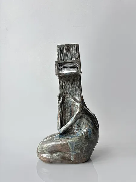 Image of Cross-headed by VITALIY KRASUTSKIY, size: 44x24x20 cm, made of Chamotte clay, glazes, Sculpture medium, from Lviv, part of the Series 1 series, priced at €1200 Photo 5 of 10.