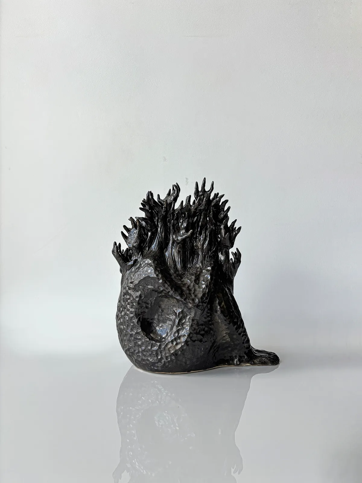 Image of Fire by VITALIY KRASUTSKIY, made of Chamotte clay, glazes, Sculpture medium, from Lviv, part of the Series 1 series, priced at €600 Photo 3 of 9.