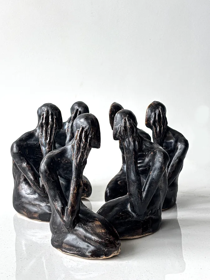 Image of Divided by VITALIY KRASUTSKIY, size: H=130mm, made of Chamotte clay, glazes, Sculpture medium, from Lviv Photo 1 of 8.