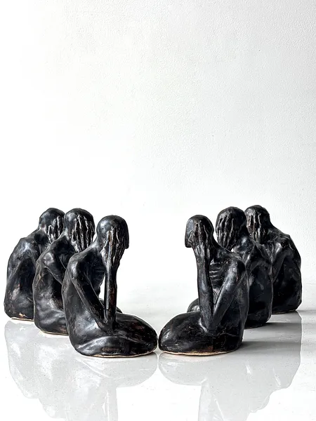 Image of Divided by VITALIY KRASUTSKIY, size: H=130mm, made of Chamotte clay, glazes, Sculpture medium, from Lviv Photo 4 of 8.